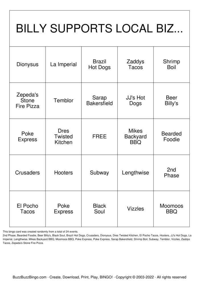 Download Free Beer Billy's Bako Bingo Bingo Cards Download Free Beer Billy's Bako Bingo Bingo Cards