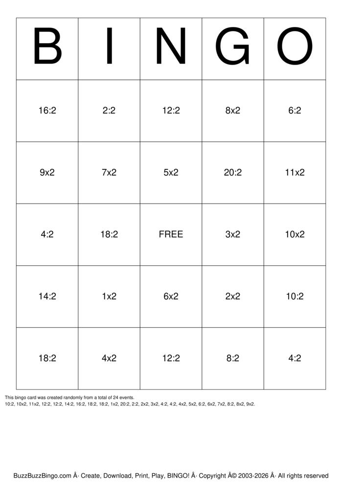 Download Free Custom Bingo Cards