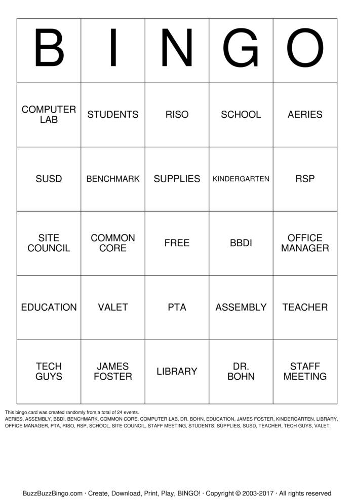 Download Free Custom Bingo Cards