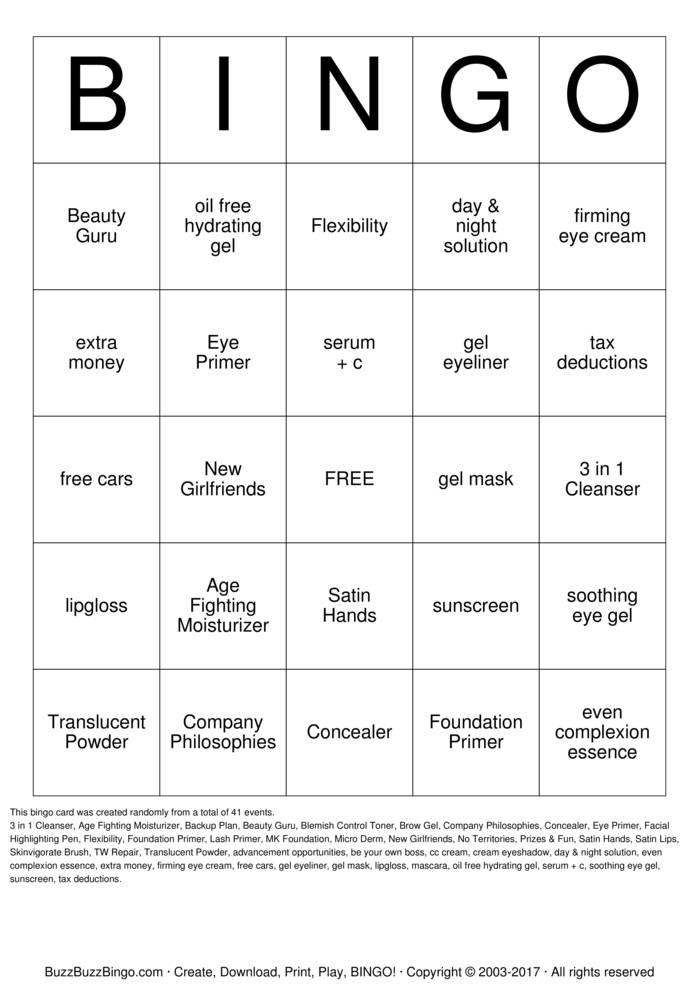 Download Free Custom Bingo Cards