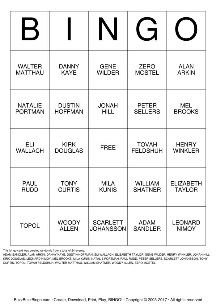 Download Free Custom Bingo Cards