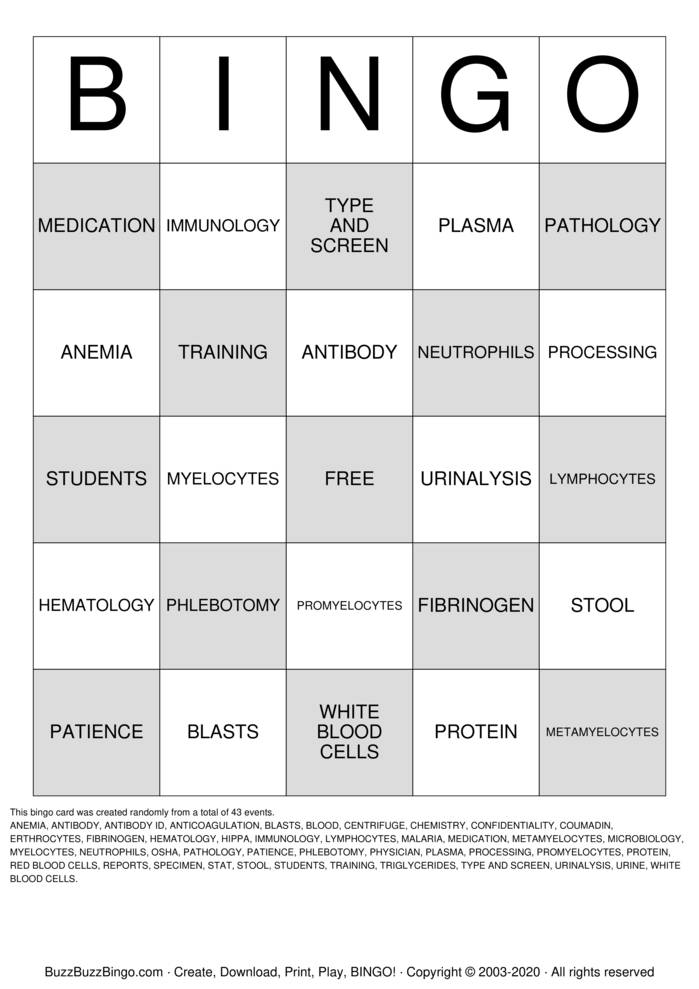 LAB WEEK 2020 Bingo Cards to Download, Print and Customize!