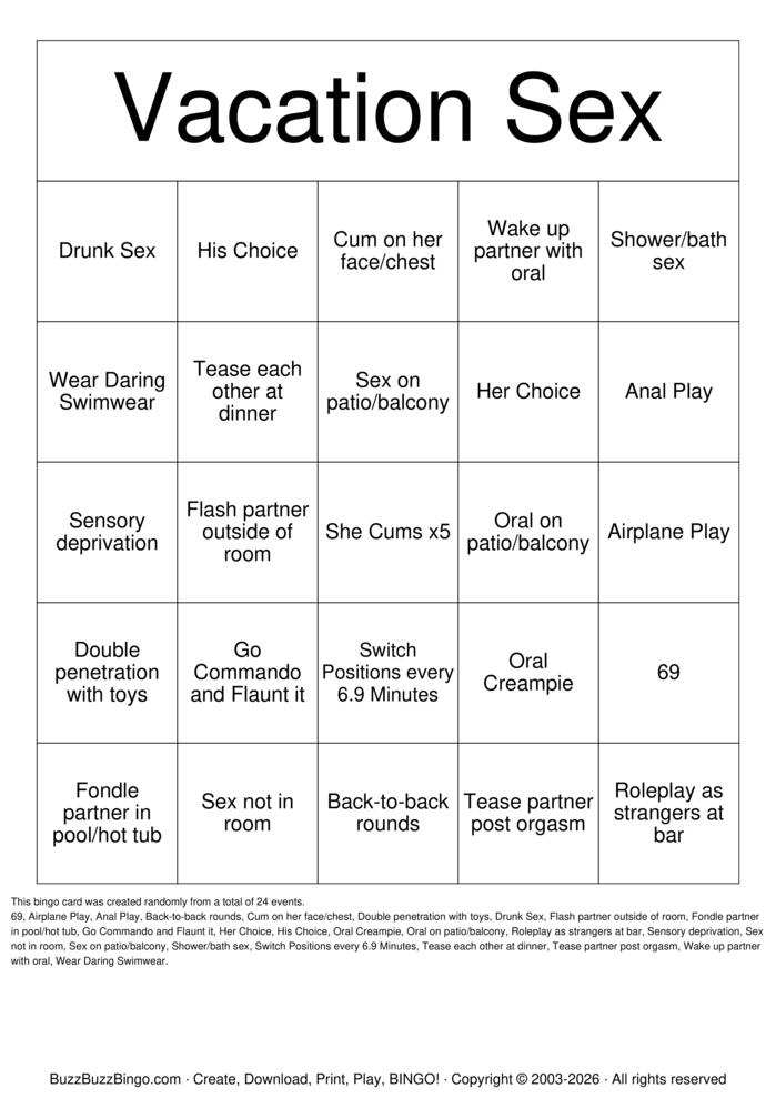Download Free Vacation Sex Bingo Bingo Cards Download Free Vacation Sex Bingo Bingo Cards