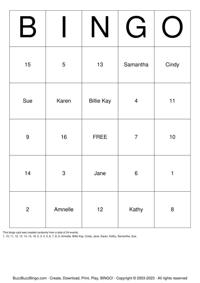 50th Class Reunion Bingo Cards to Download, Print and Customize!