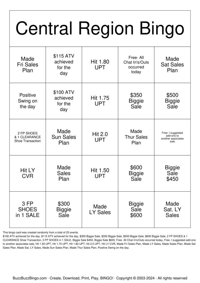 Retail Bingo Cards to Download, Print and Customize!
