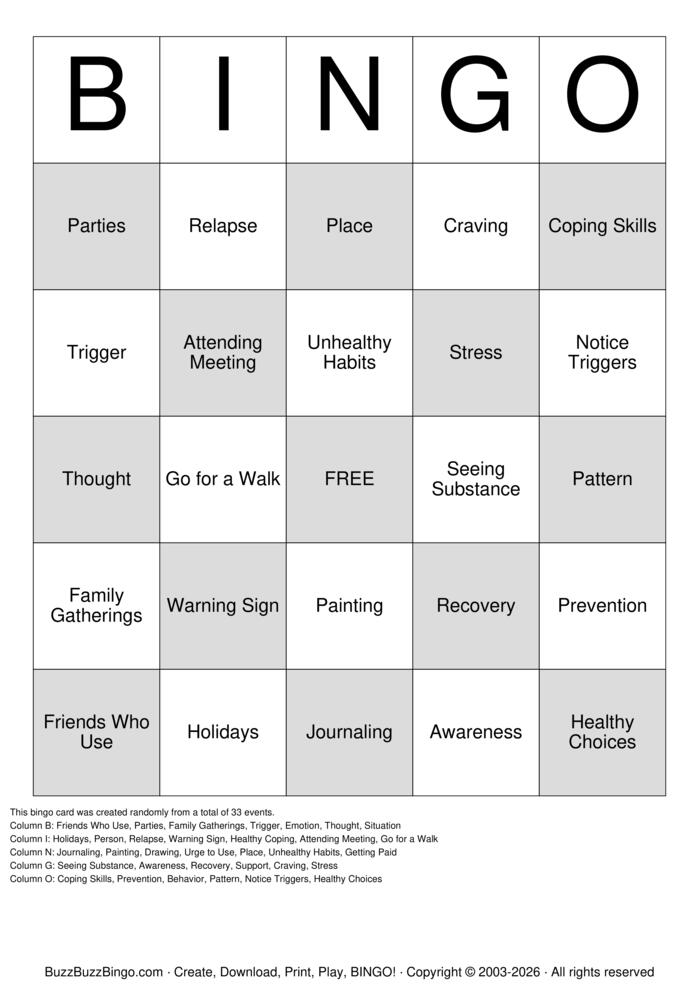 Download Free Trigger bingo  Bingo Cards