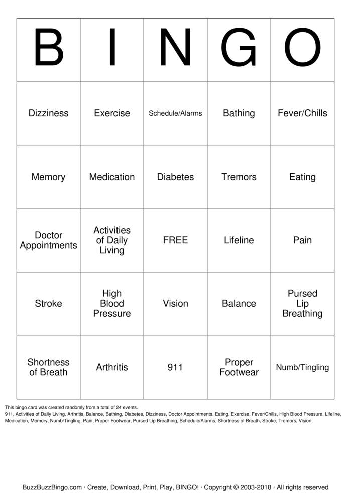 .diabetes Bingo Cards to Download, Print and Customize!