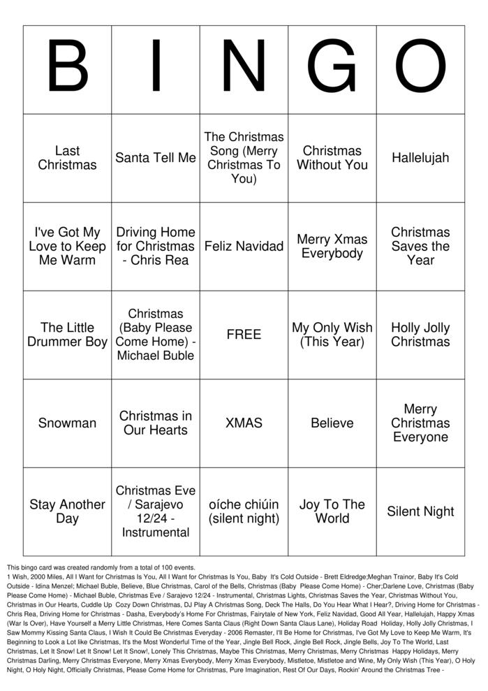 Download Free Christmas Bingo Cards
