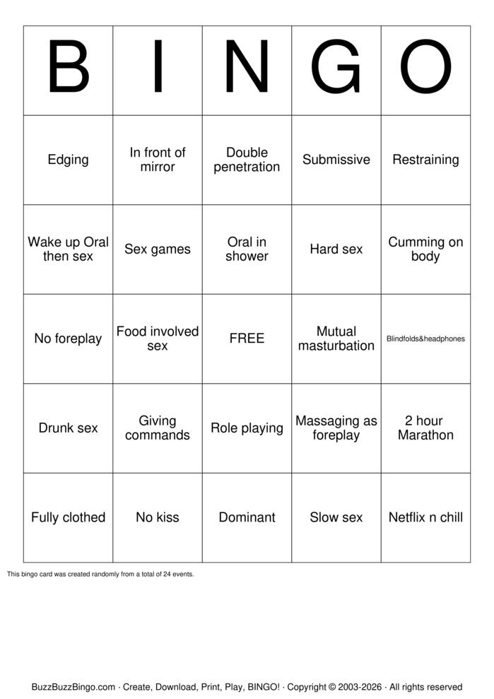 Download Free Sex Act Bingo Bingo Cards Download Free Sex Act Bingo Bingo Cards