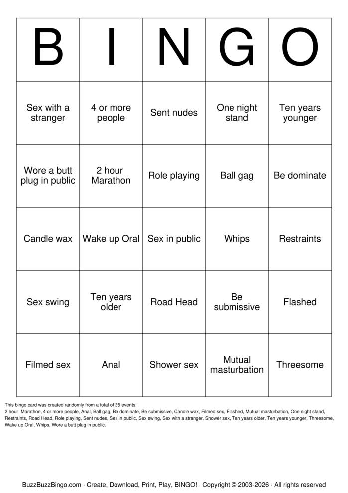Download Free Sex Act Bingo Bingo Cards Download Free Sex Act Bingo Bingo Cards