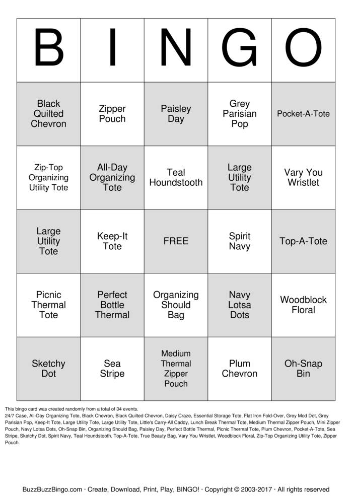Download Free Thirty One Bingo Cards Download Free Thirty One Bingo Cards