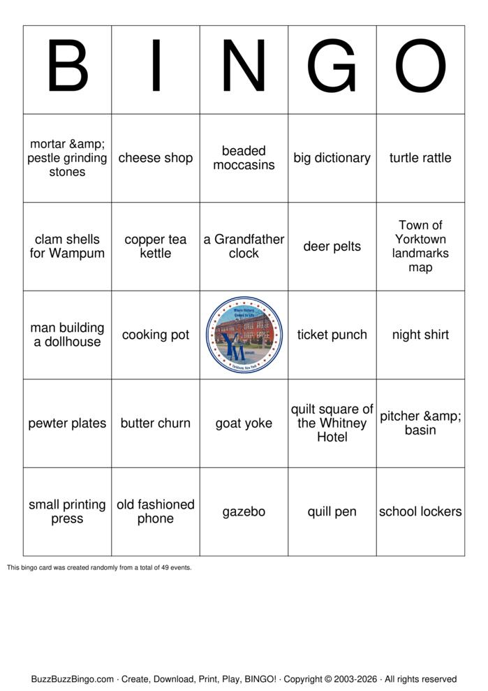 Download Free YTown Adult Bingo Cards