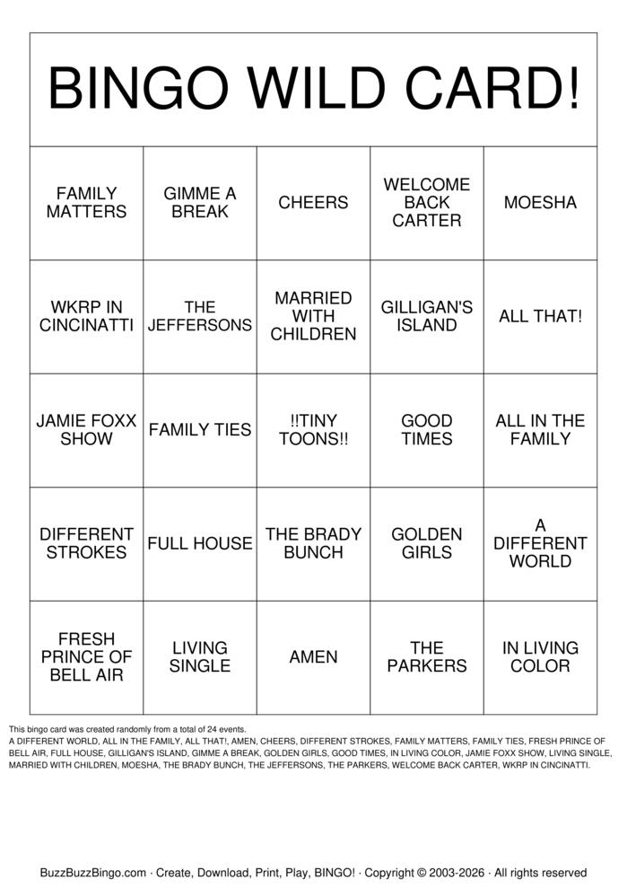 Download Free BINGO WILD CARD! Bingo Cards Download Free BINGO WILD CARD! Bingo Cards