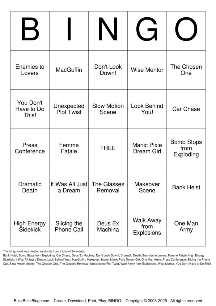 Download Free Custom Bingo Cards