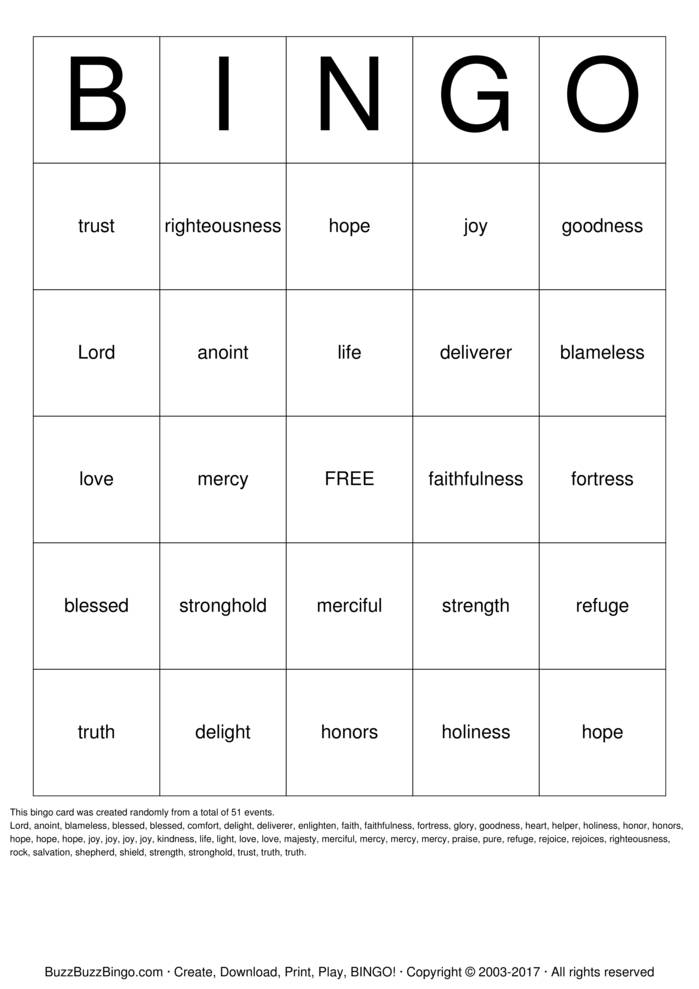 Download Free Custom Bingo Cards Download Free Custom Bingo Cards