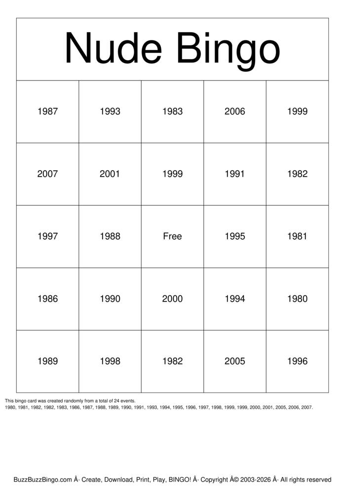 Download Free Nude Bingo Bingo Cards Download Free Nude Bingo Bingo Cards