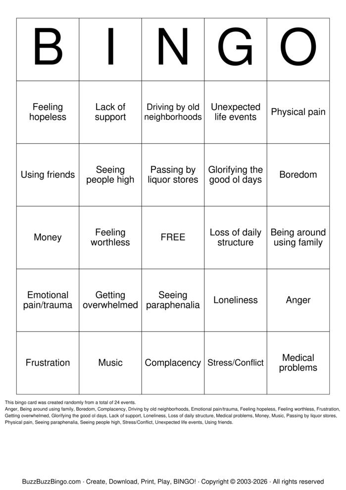 Download Free Trigger Bingo Cards Download Free Trigger Bingo Cards