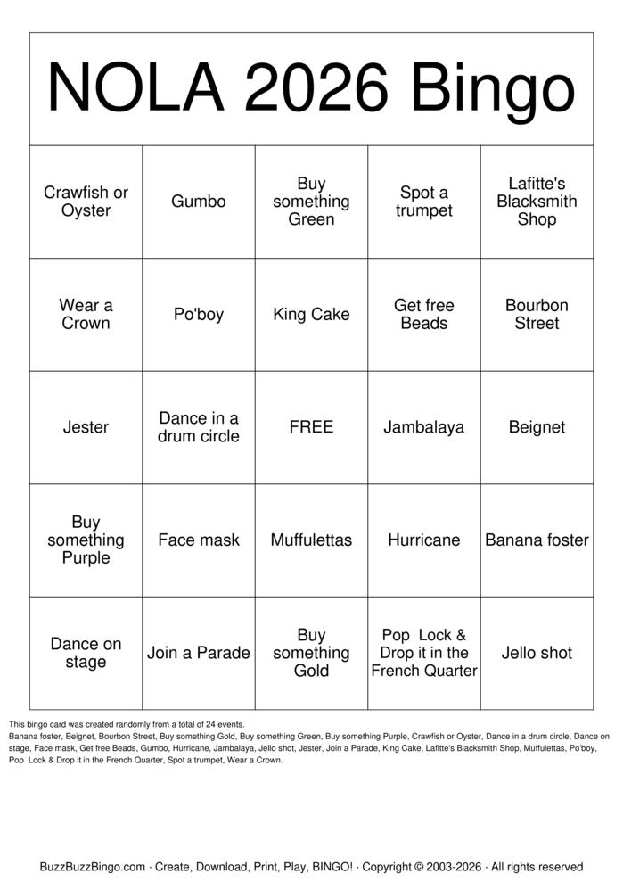 Download Free new orleans Bingo Bingo Cards Download Free new orleans Bingo Bingo Cards