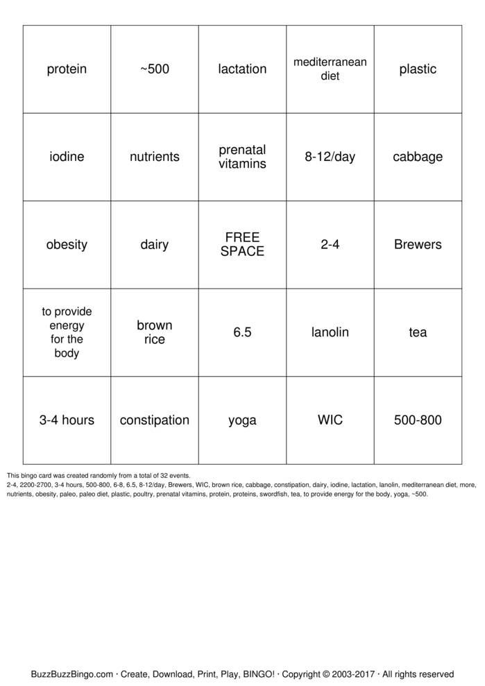 Bingo Cards to Download, Print and Customize!