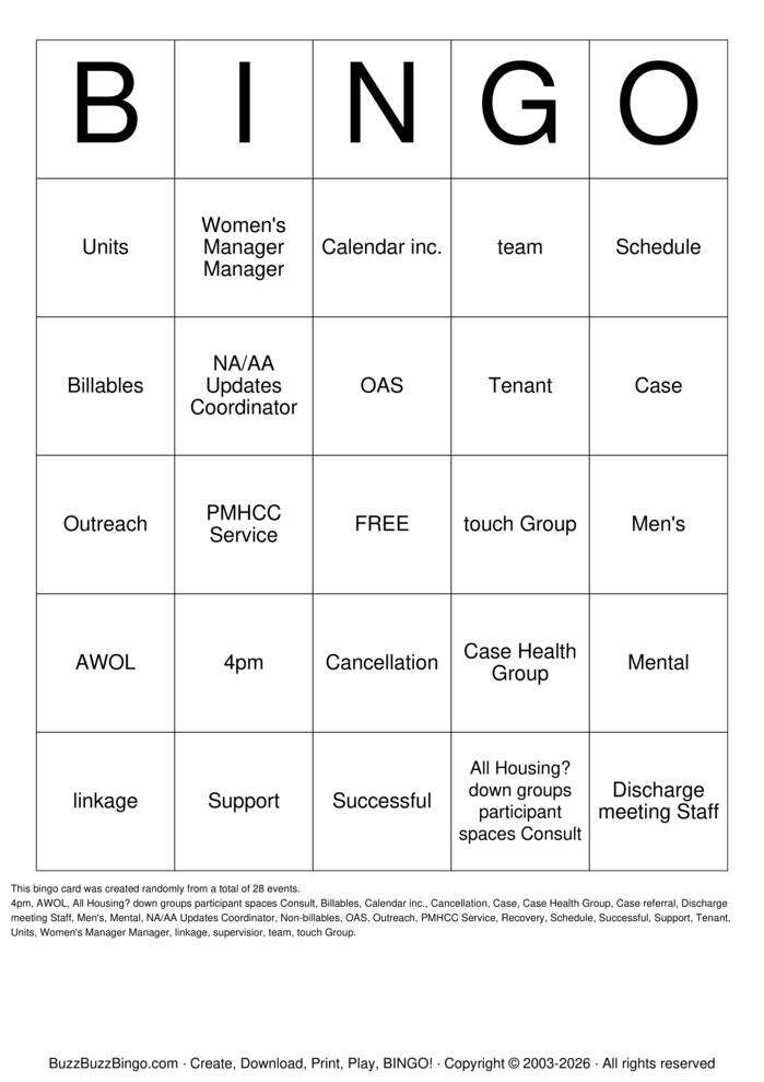 Download Free Custom Bingo Cards