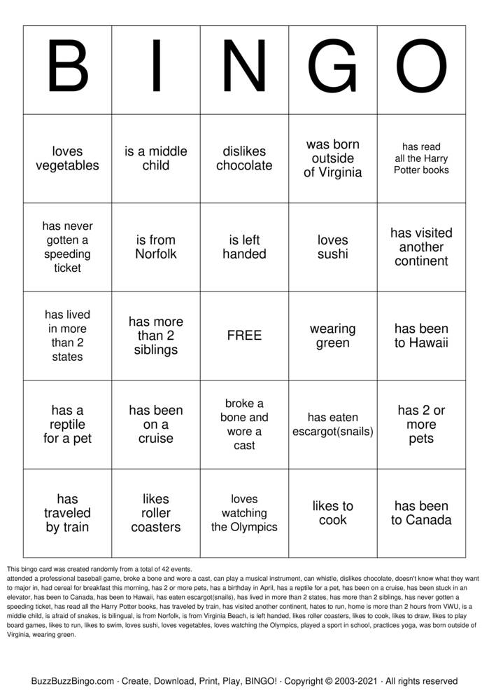 Download Free Custom Bingo Cards Download Free Custom Bingo Cards