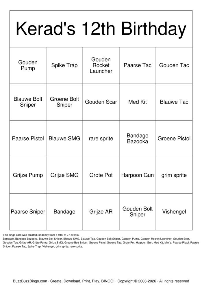 Download Free Fortnite Bingo Cards Download Free Fortnite Bingo Cards