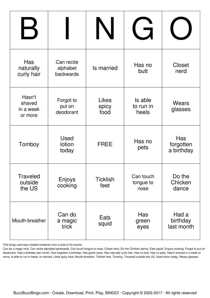 Get To Know You Bingo Bingo Cards to Download, Print and Customize!