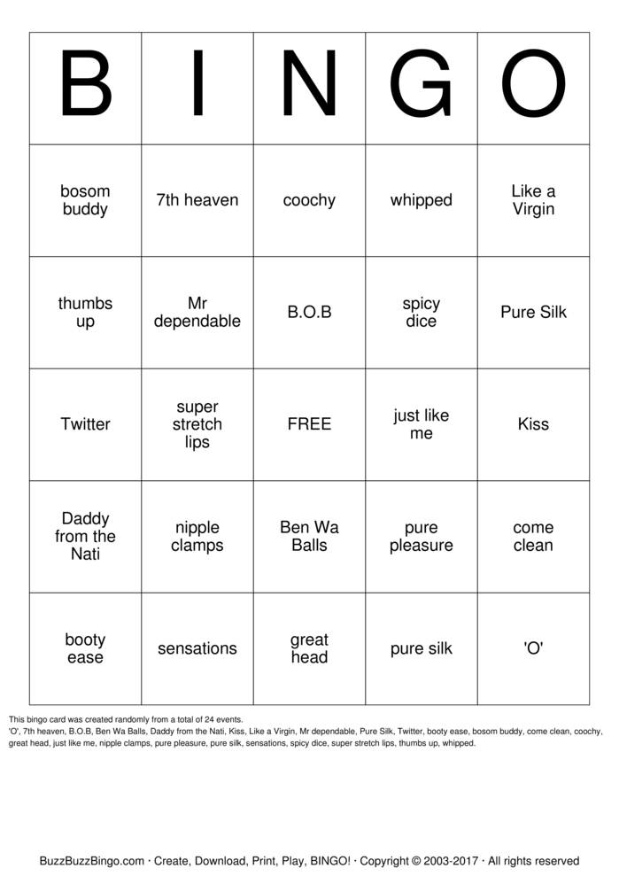Download Free PURE ROMANCE Bingo Cards