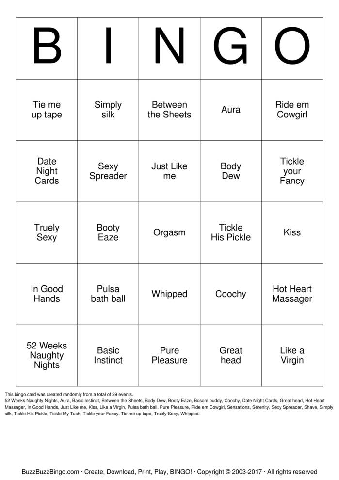 Download Free Pure Romance By Patty Hahn Bingo Cards