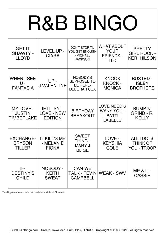 Download Free Custom Bingo Cards Download Free Custom Bingo Cards