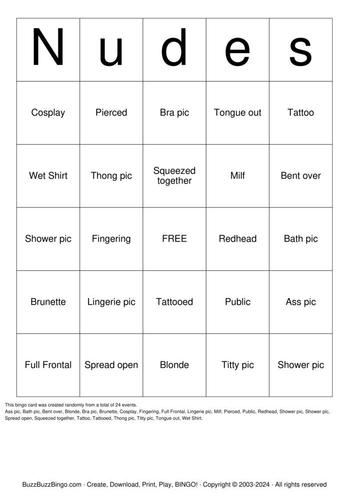 Download Free Nude Bingo Bingo Cards