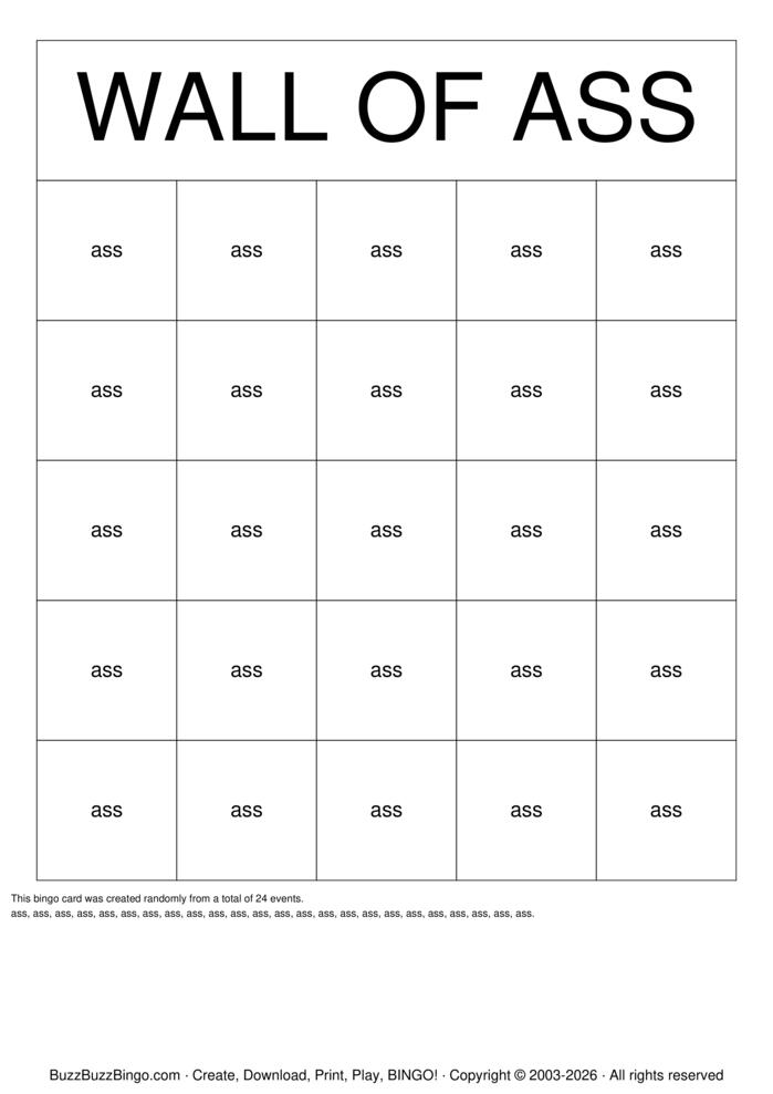 Download Free anal beads Bingo Cards