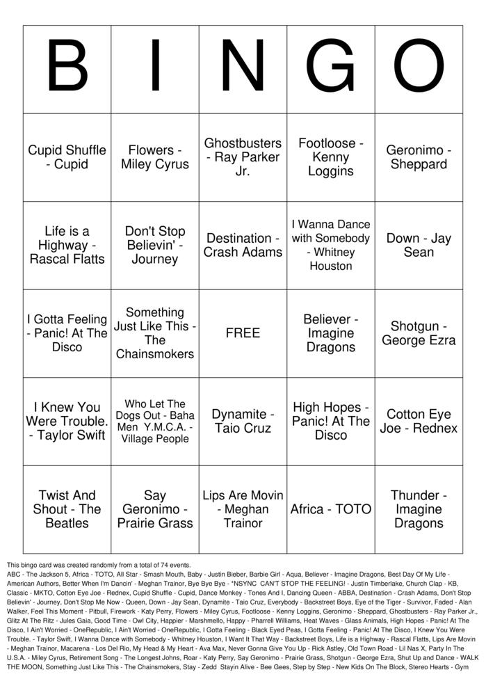 Download Free Custom Bingo Cards