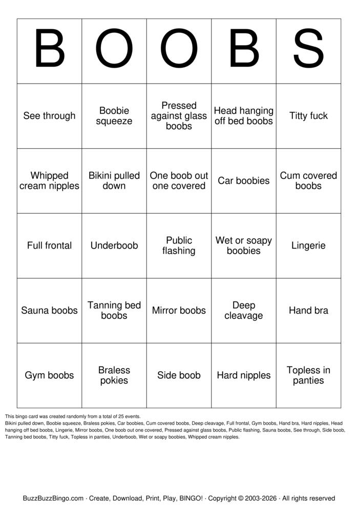 Download Free Boobs Bingo Cards Download Free Boobs Bingo Cards