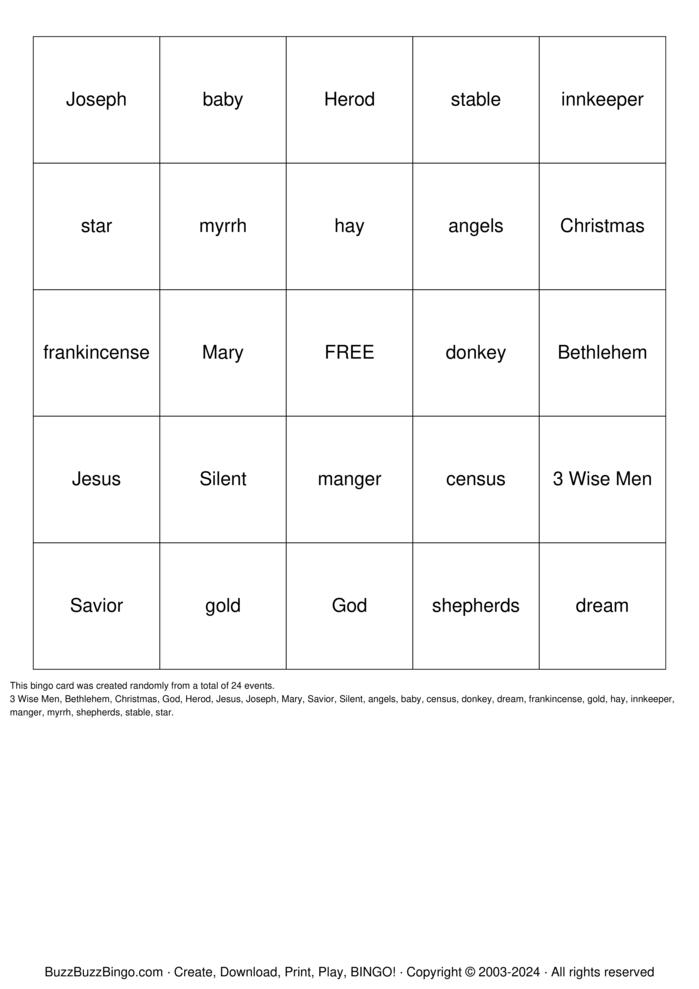 Download Free Christmas Bingo Cards Download Free Christmas Bingo Cards
