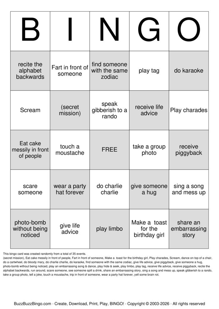 Download Free Custom Bingo Cards