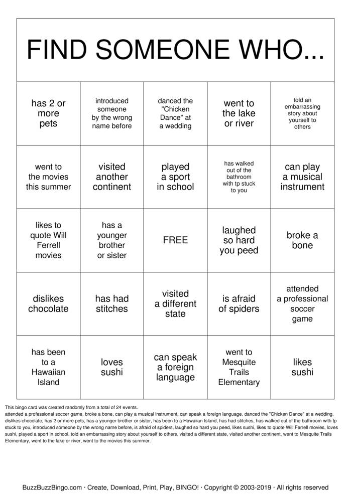 Getting to Know You! Bingo Cards to Download, Print and Customize!