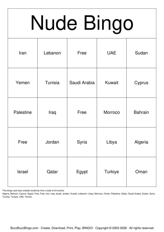 Download Free Middle East Others Bingo Bingo Cards Download Free Middle East Others Bingo Bingo Cards