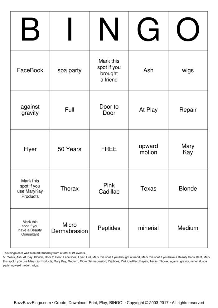 Spa Party Bingo Cards to Download, Print and Customize!