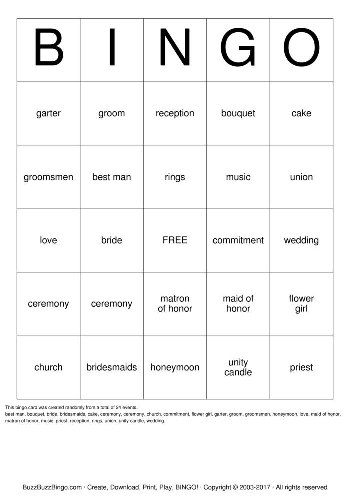 Download Free Custom Bingo Cards