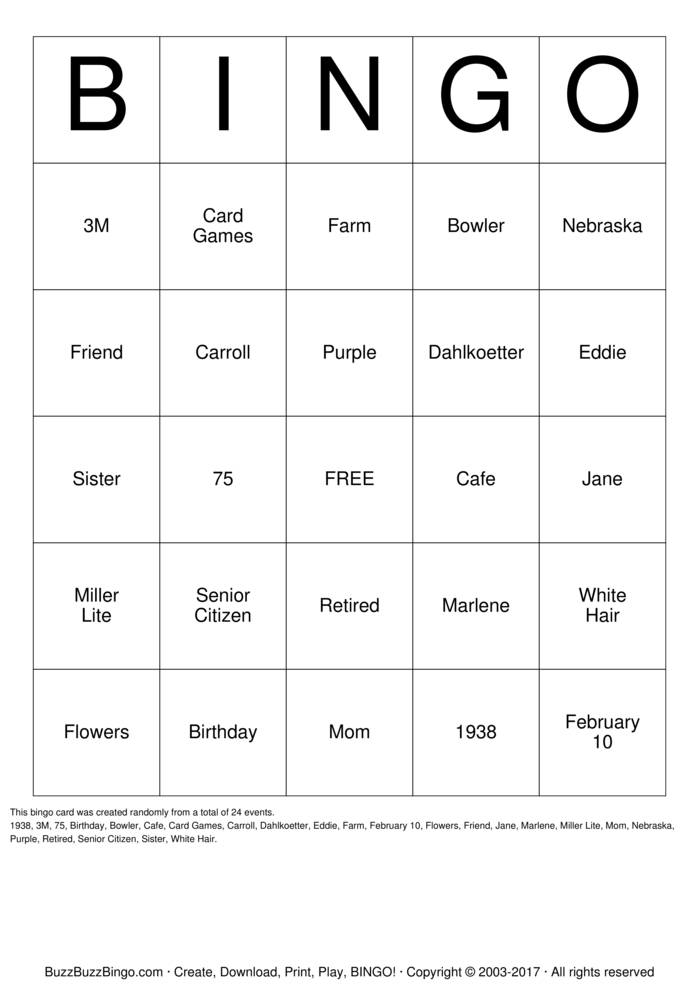Download Free Custom Bingo Cards
