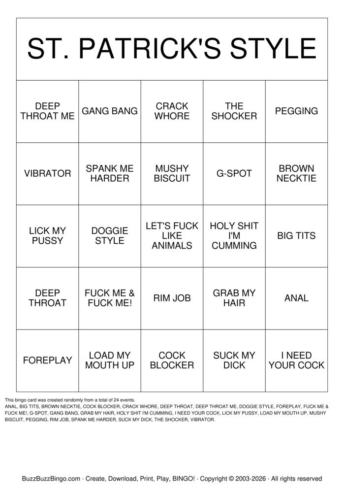 Download Free DIRTY BINGO Bingo Cards