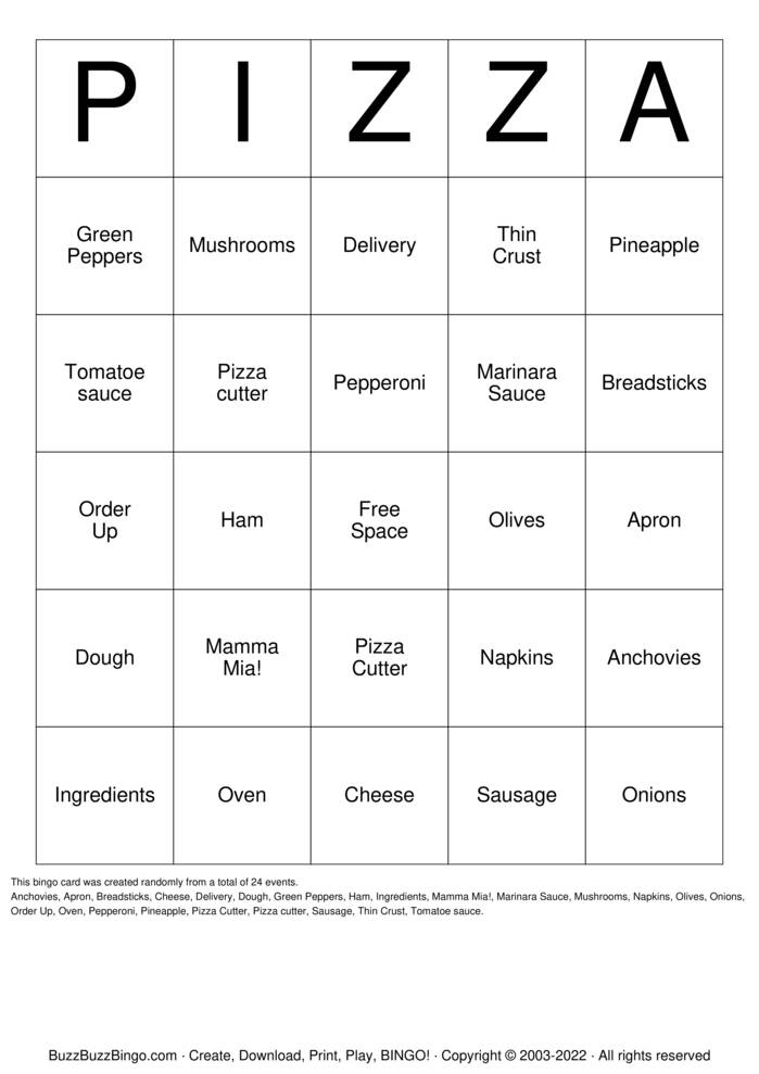 Mamma Mia! Bingo Cards to Download, Print and Customize!