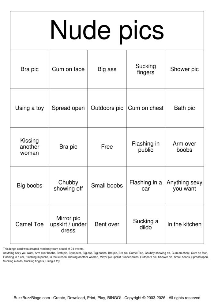 Download Free Nude Bingo Bingo Cards