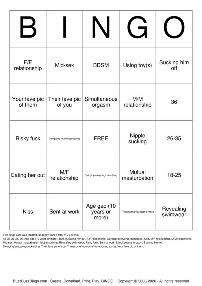 Download Free Nude Couples Bingo Cards Download Free Nude Couples Bingo Cards