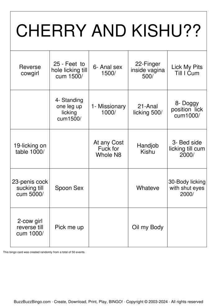 Download Free SEX positions Bingo Cards