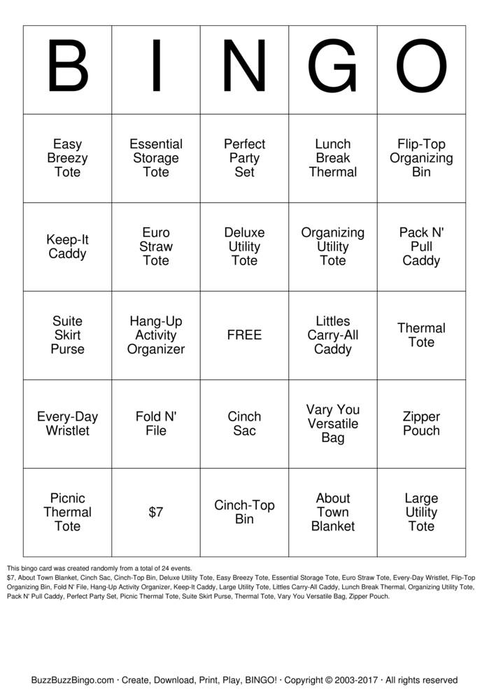 Download Free Thirty One Bingo Cards Download Free Thirty One Bingo Cards