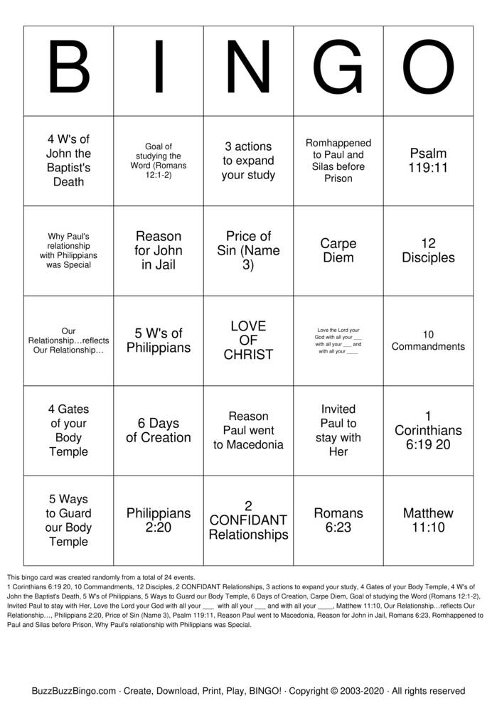 Bible Bingo Cards to Download, Print and Customize!