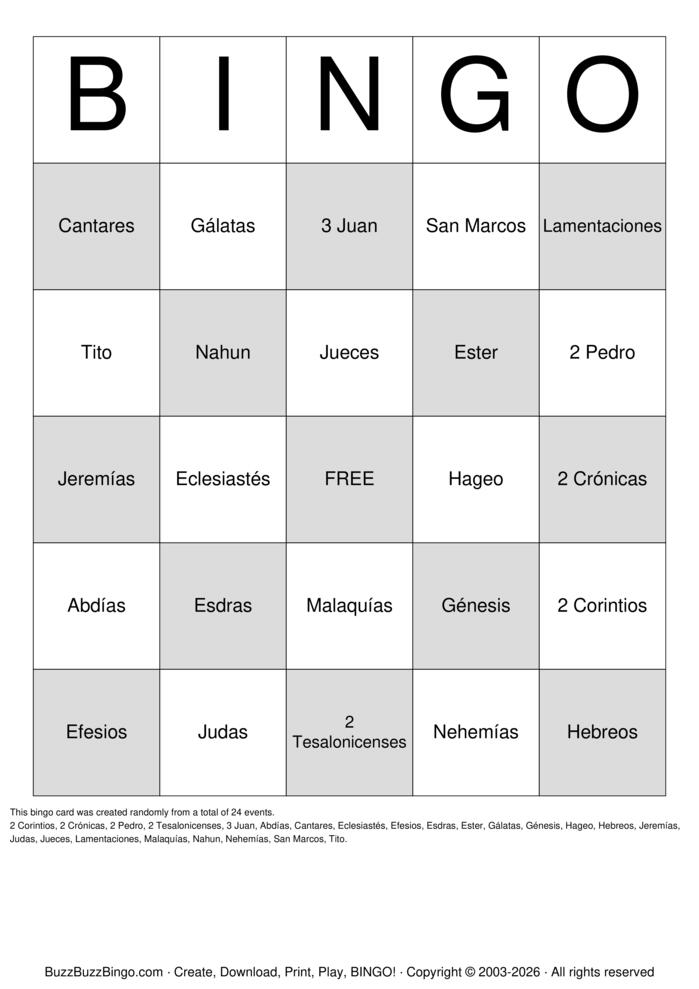 Download Free Custom Bingo Cards