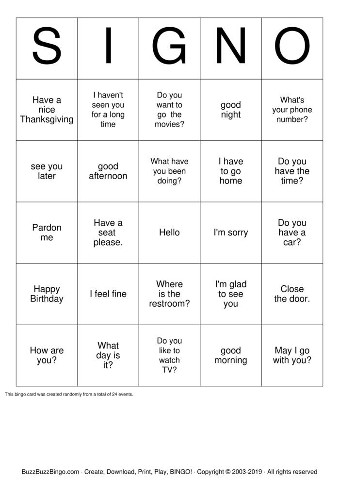 Deaf Bingo - SIGN-0 Bingo Cards to Download, Print and Customize!